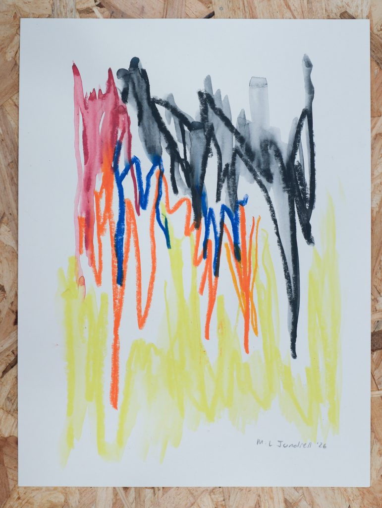 Studio Sale 21, Crayon on Paper, 9in x 12in