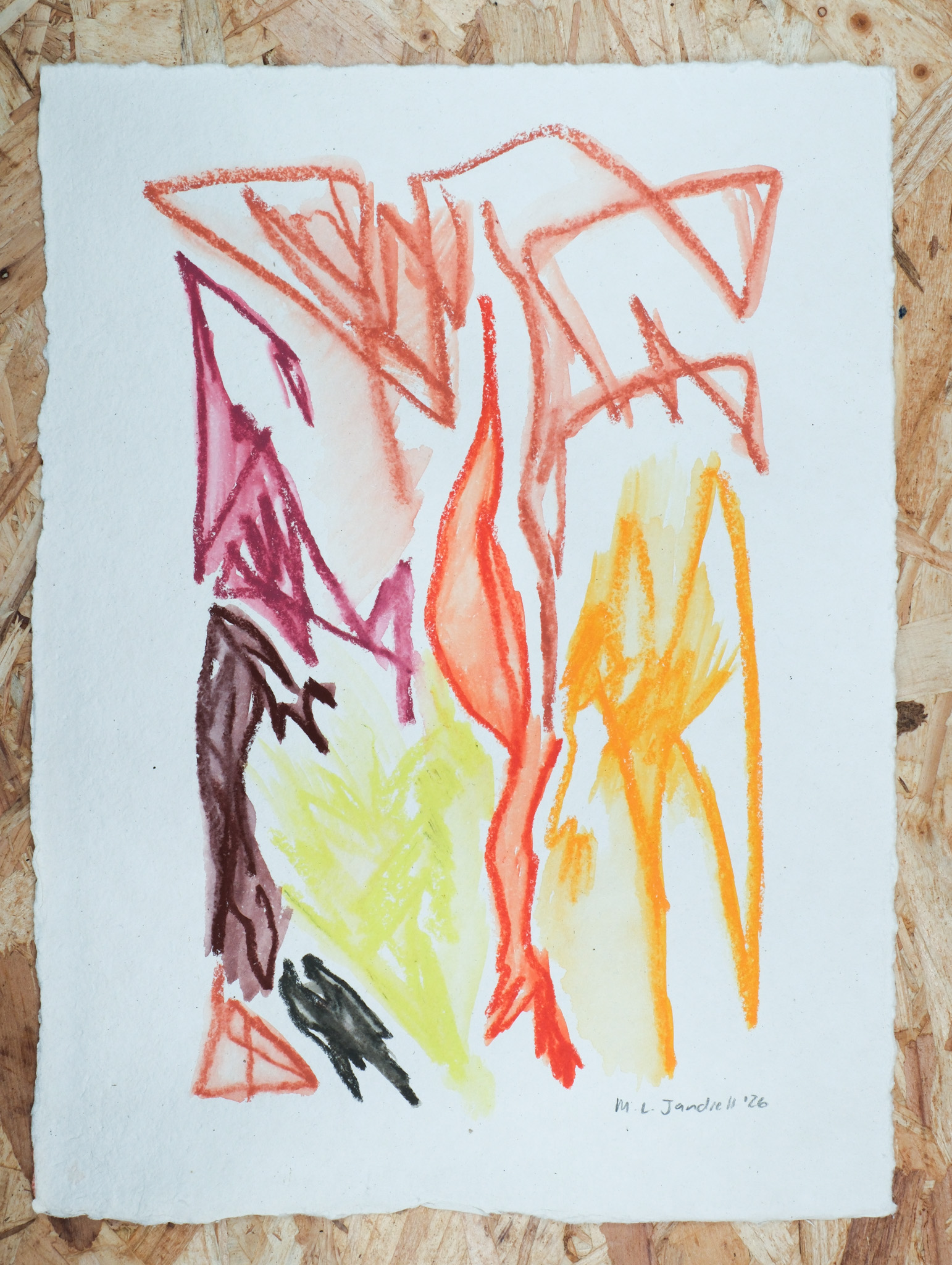 Studio Sale 42, Crayon on Paper, 11in x 15 in, 27.5cm x 38.5cm