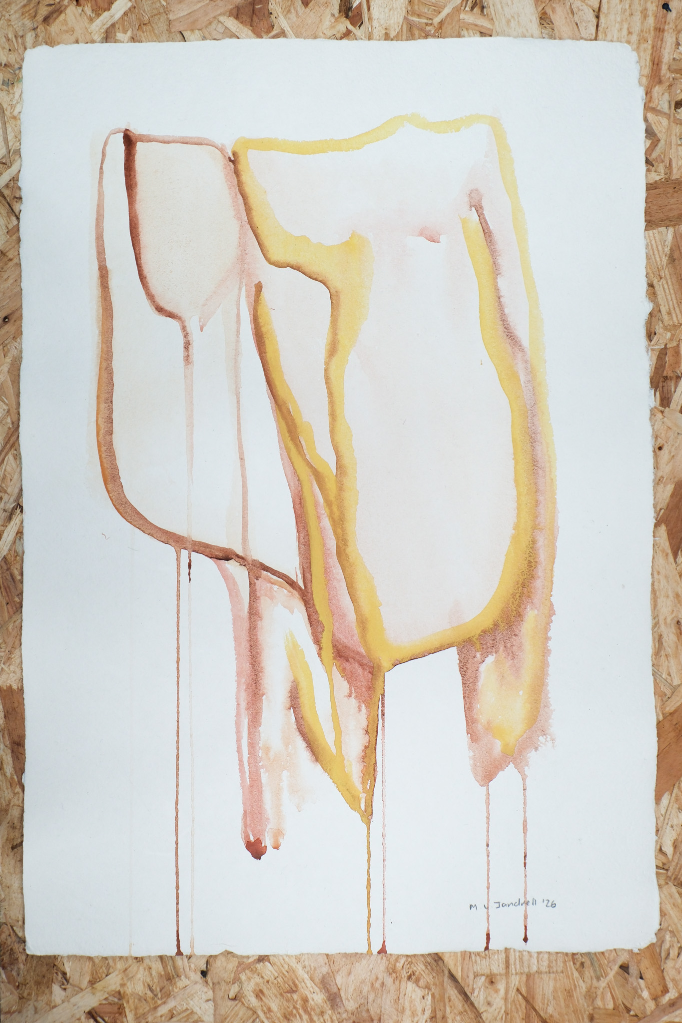 Studio Sale 54, Clay, Earth Pigment on Paper (A3), 29.7cm x 42 cm