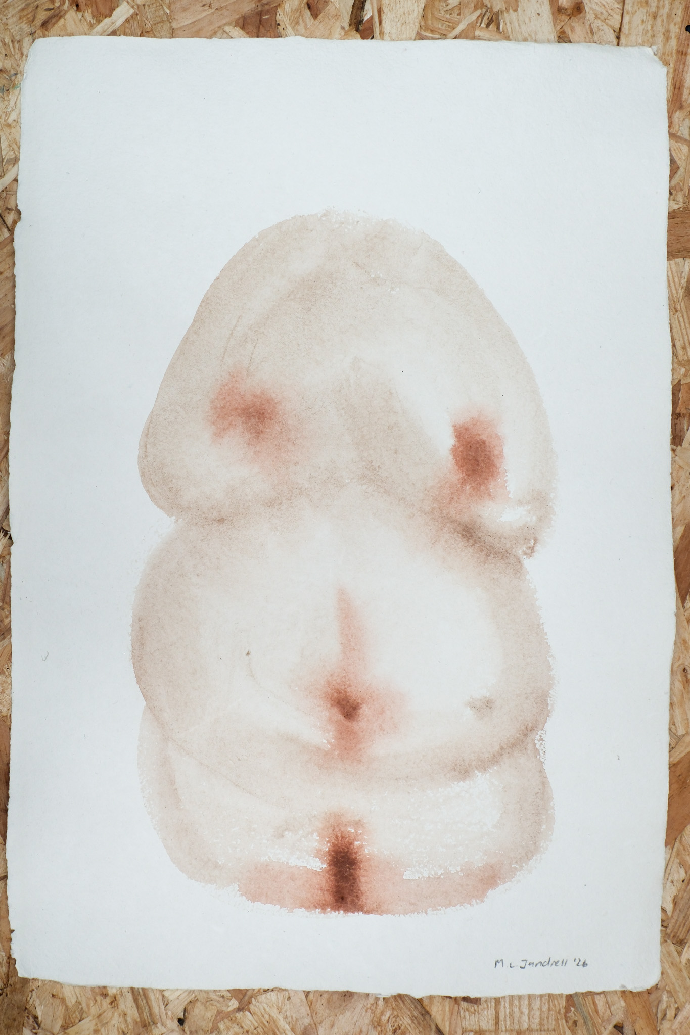 Studio Sale 58, Clay, Earth Pigment on Paper (A3), 29.7cm x 42 cm