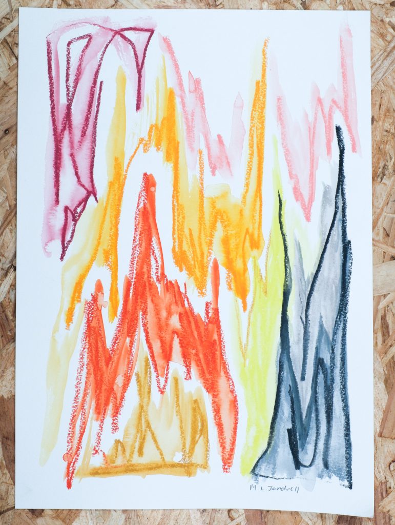 Studio Sale 67, Crayon on Paper 12in x 16in